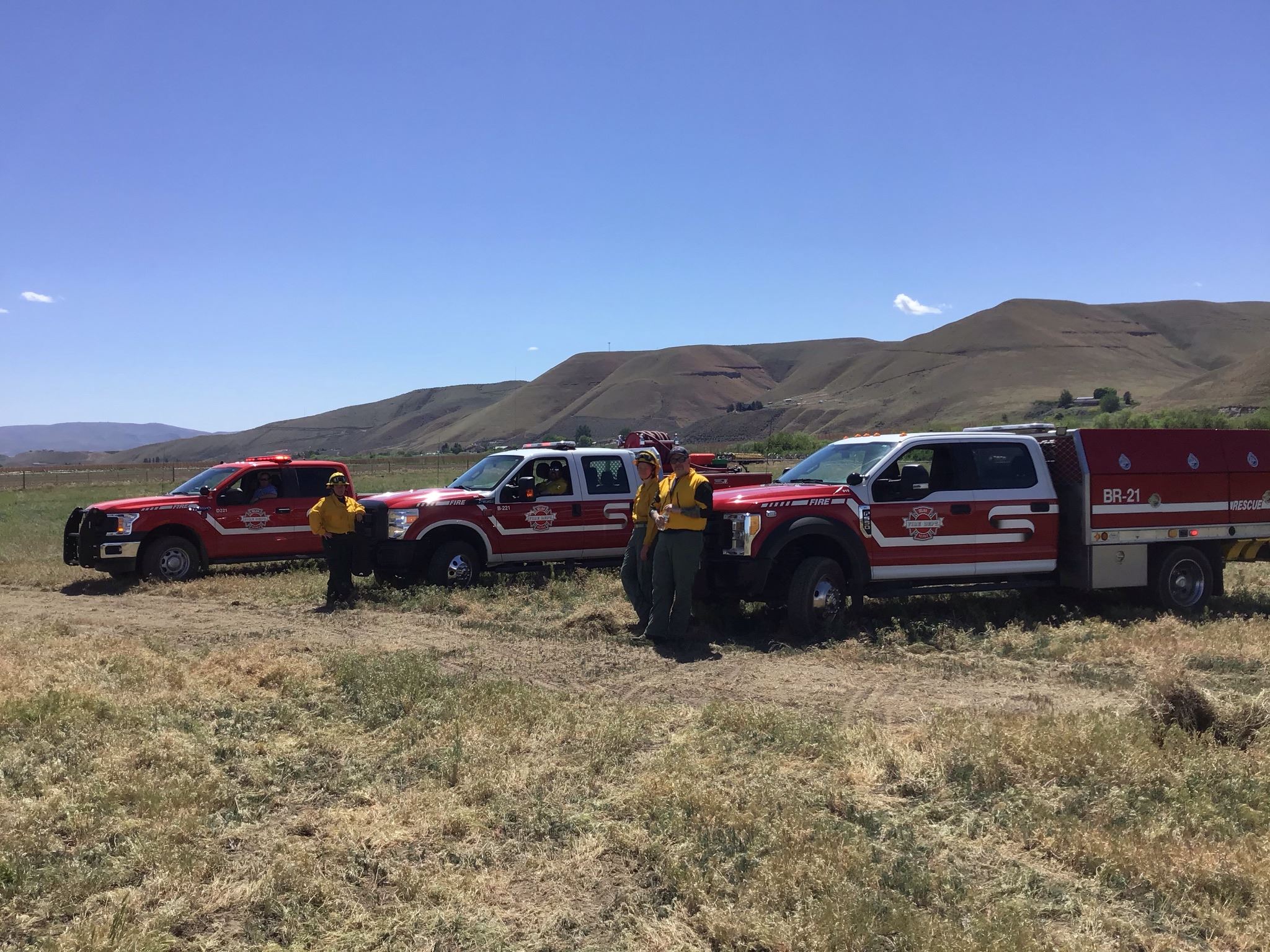 Fire Trucks with Rescue Team